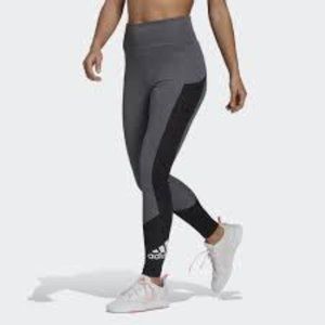 ADIDAS Primegreen Aeroready Big Logo Yoga Leggings Large High Waist Pocket NWT